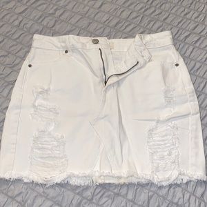 Pacsun white jean skirt